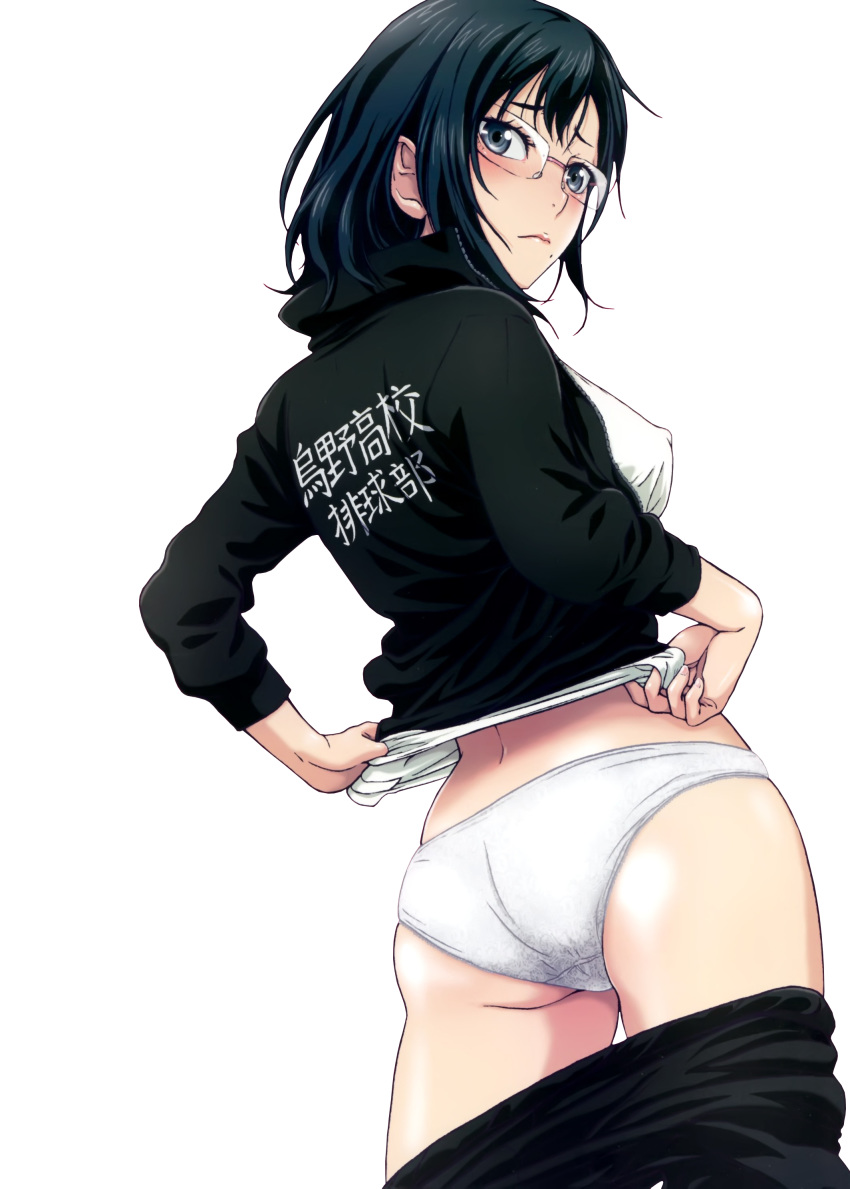 ass erect_nipples gym_uniform haikyuu!! megane nanno_koto pantsu shimizu_kiyoko shirt_lift studio_pal transparent_png