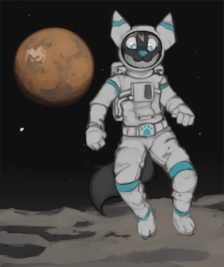 astronaut canid canine canis desmond fan_character hi_res male mammal mars marsminer solo space wolf