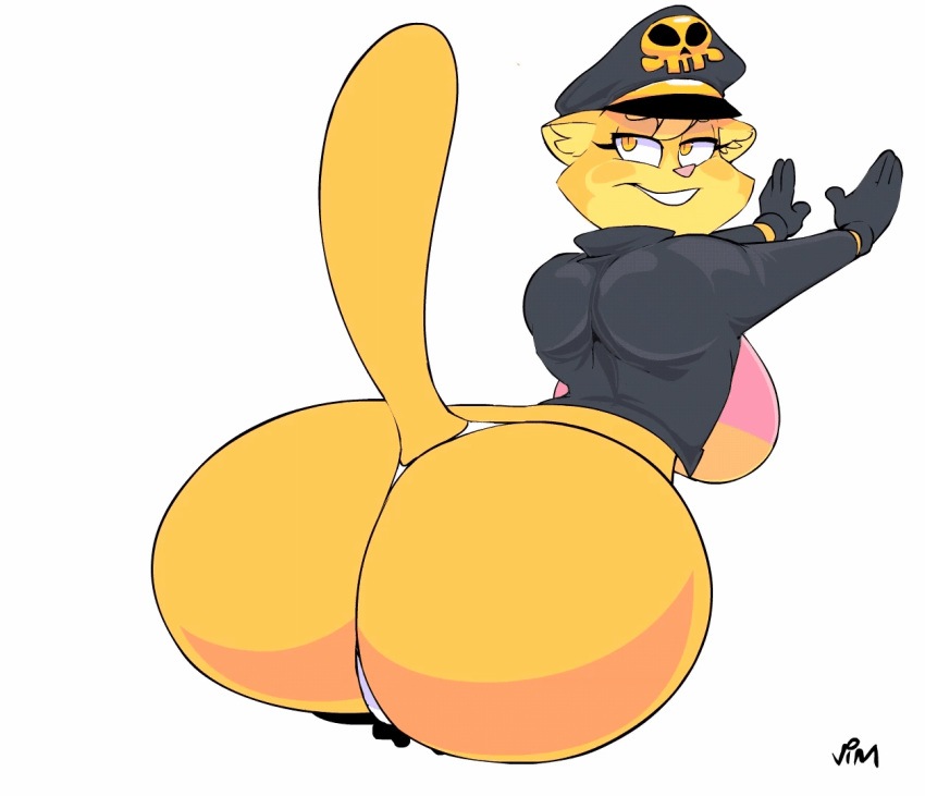 2019 against_wall animated anus bent_over big_breasts big_butt bouncing_butt breasts butt clothed clothing digital_media_(artwork) domestic_cat felid feline felis female footwear lilly_(vimhomeless) looking_back mammal panties solo twerking underwear vimhomeless