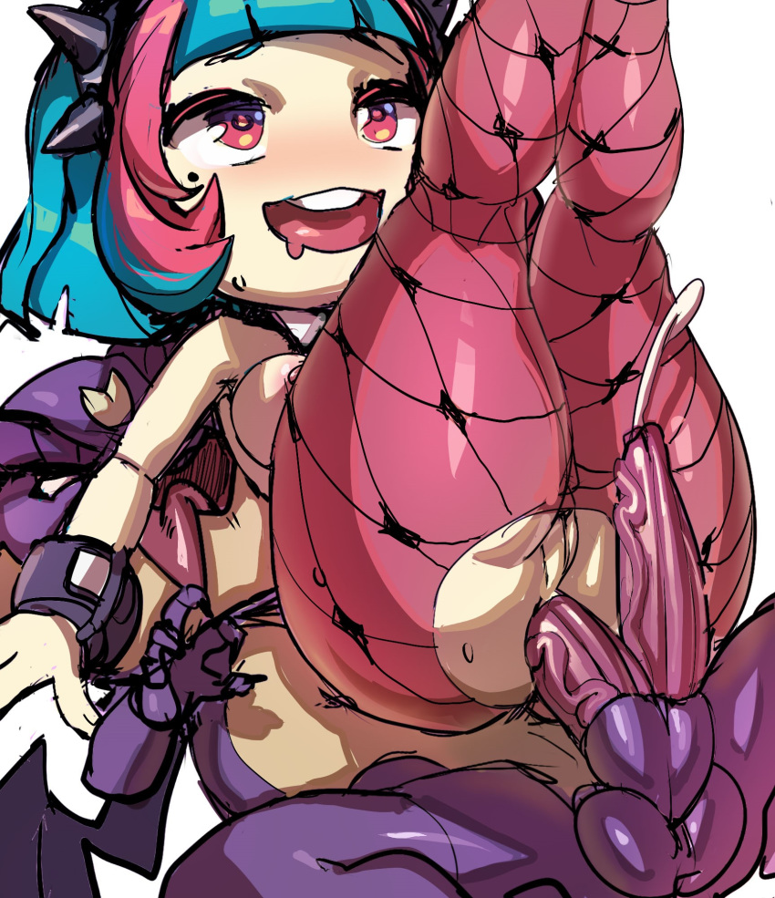 1girl ahegao anal ass bestiality blue_hair breasts claws cum detached_collar dragon dragon_wings drooling ejaculation extra_penises eyebrows fishnet_pantyhose fishnets functionally_nude hairband highres huge_ass large_breasts legs_up maniacpaint maplestory maplestory_2 mole mole_under_eye multicolored_hair nipples open_mouth pantyhose penis pussy red_eyes short_hair spiked_hairband spikes streaked_hair sweat teeth testicles thick_thighs thighs tongue tongue_out torn_clothes torn_pantyhose vanilla_(maplestory2) veins veiny_penis wings wristband