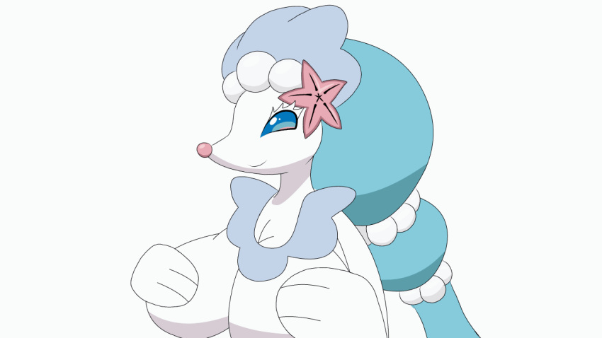 16:9 2019 2d_animation animated anthro big_breasts breast_grab breast_squish breasts female hand_on_breast loop mammal marine nintendo pok&eacute;mon pok&eacute;mon_(species) primarina smile solo video_games yourfren