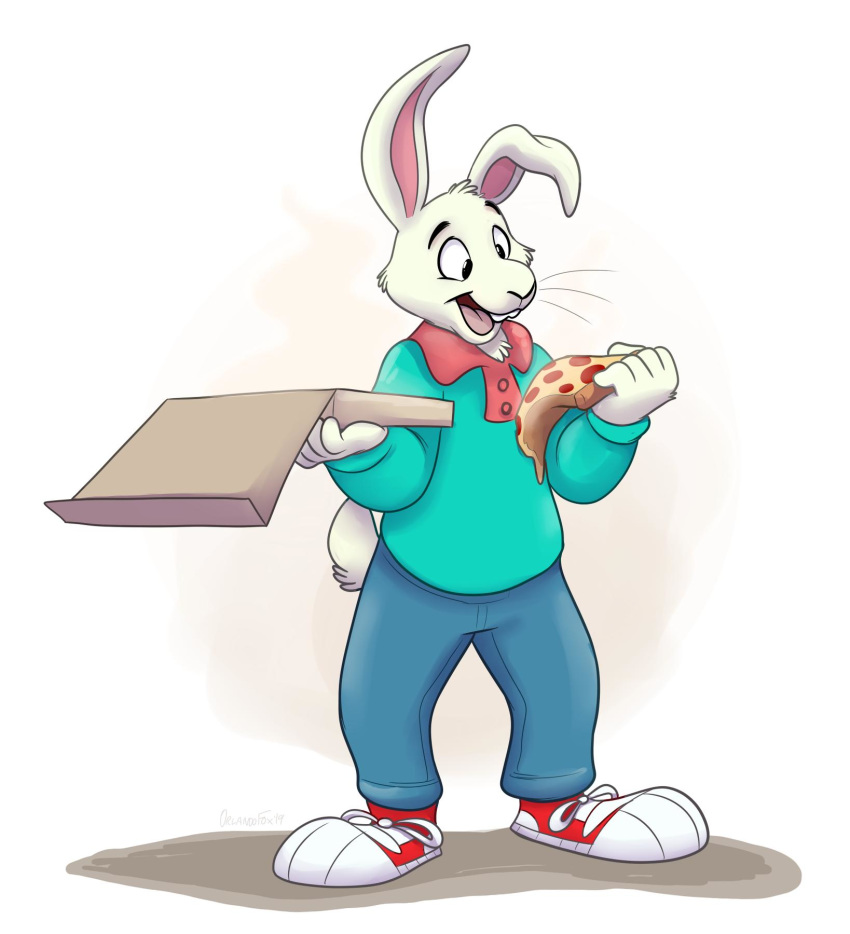 2019 anthro arthur_(series) buster_baxter clothing food hi_res lagomorph leporid male mammal orlandofox pizza rabbit young