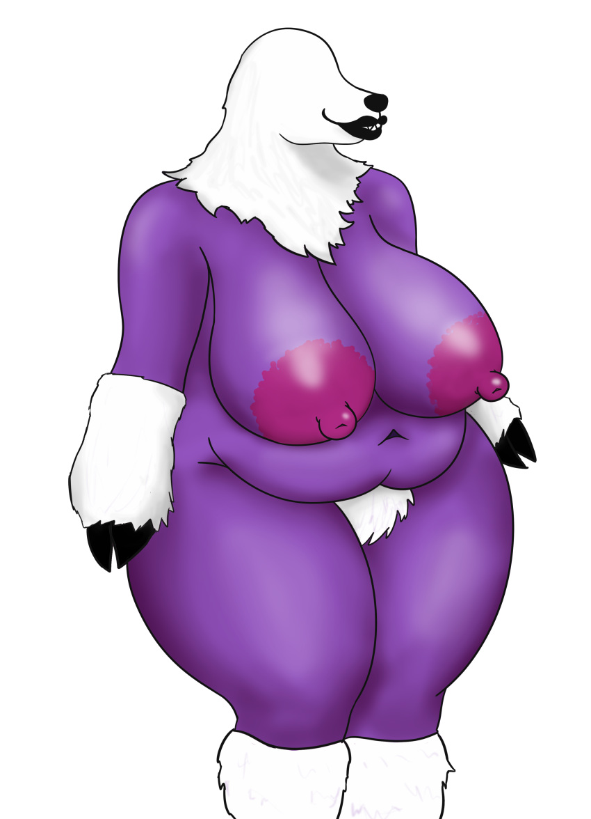 anthro belly big_areolas big_belly big_breasts breasts chthon claws deep_navel erect_nipples eyeless female fur huge_breasts igraine mature_female maverick115 monster neck_tuft nipples overweight overweight_female sharp_teeth smile solo teeth thick_thighs tuft voluptuous