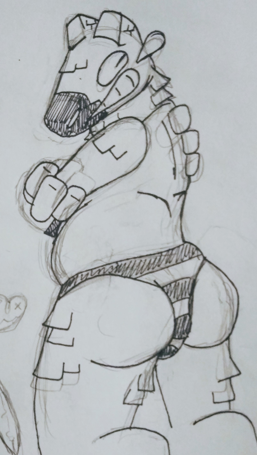 absurd_res animate_inanimate asinus butt clothing donkey ecstasy_(godless_reptile) equid equine female godlessreptile hi_res looking_back mammal panties pi&ntilde;ata sketch slightly_chubby solo thick_thighs underwear