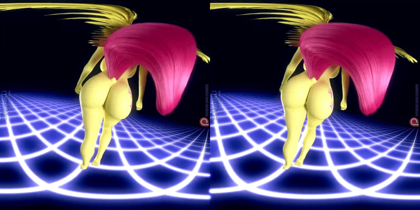 3d_(artwork) animated anthro better_version_at_source butt butt_shot cutie_mark digital_media_(artwork) edit eqamrd equid equine female fluttershy_(mlp) friendship_is_magic horse mammal my_little_pony nude pony rear_view side_by_side_stereogram solo stereogram vr_(disambiguation) walking wall_eye_stereogram