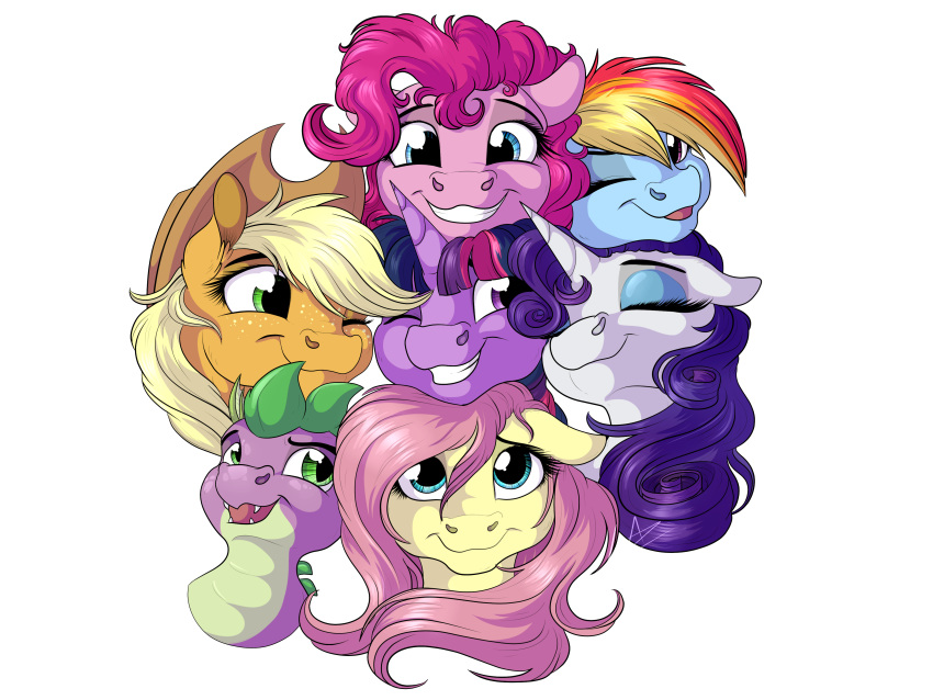 4:3 absurd_res applejack_(mlp) dragon equid equine fluttershy_(mlp) friendship_is_magic group hi_res horse lupiarts mammal my_little_pony pinkie_pie_(mlp) rainbow_dash_(mlp) rarity_(mlp) spike_(mlp) twilight_sparkle_(mlp)