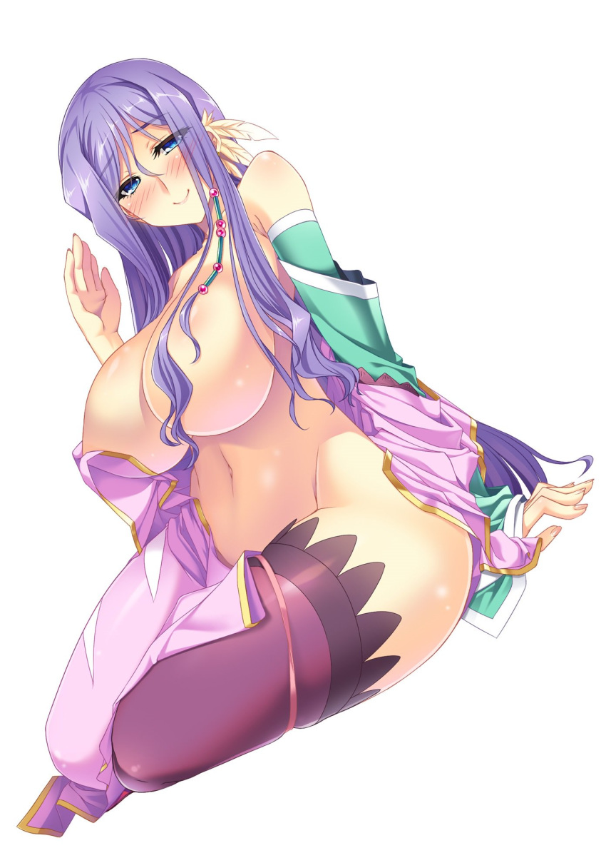 asian_clothes baseson breasts koihime_musou no_bra nopan open_shirt tagme thighhighs