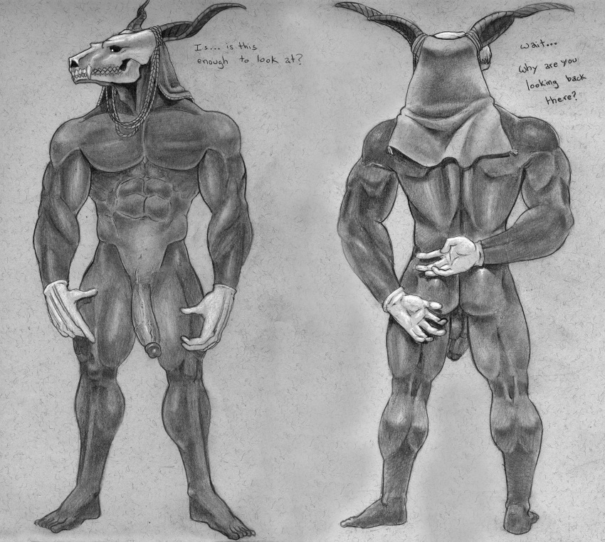 absurd_res balls butt clothed clothing elias_ainsworth erection gloves hi_res humanoid partially_clothed penis pose skeletal the_ancient_magus'_bride tush veil