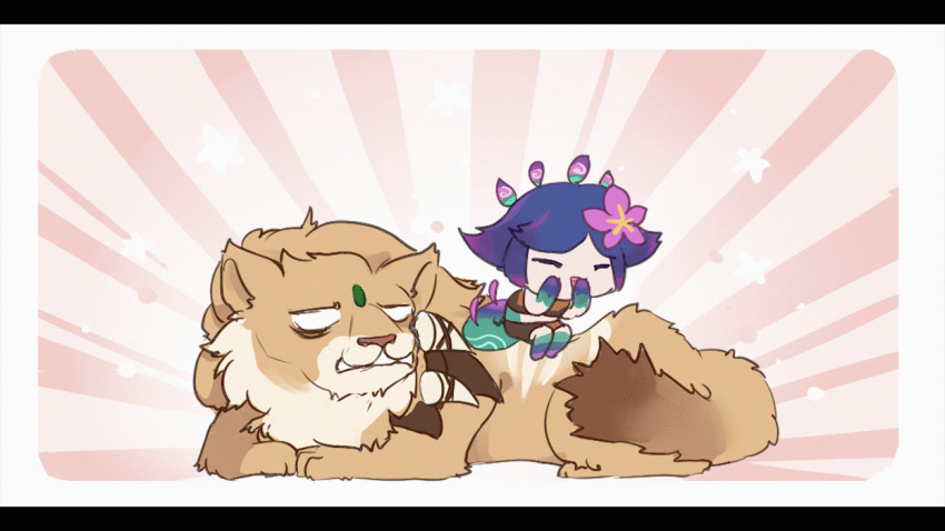 2girls animal animated jumping league_of_legends multiple_girls neeko_(league_of_legends) nidalee purple_hair short_hair tail