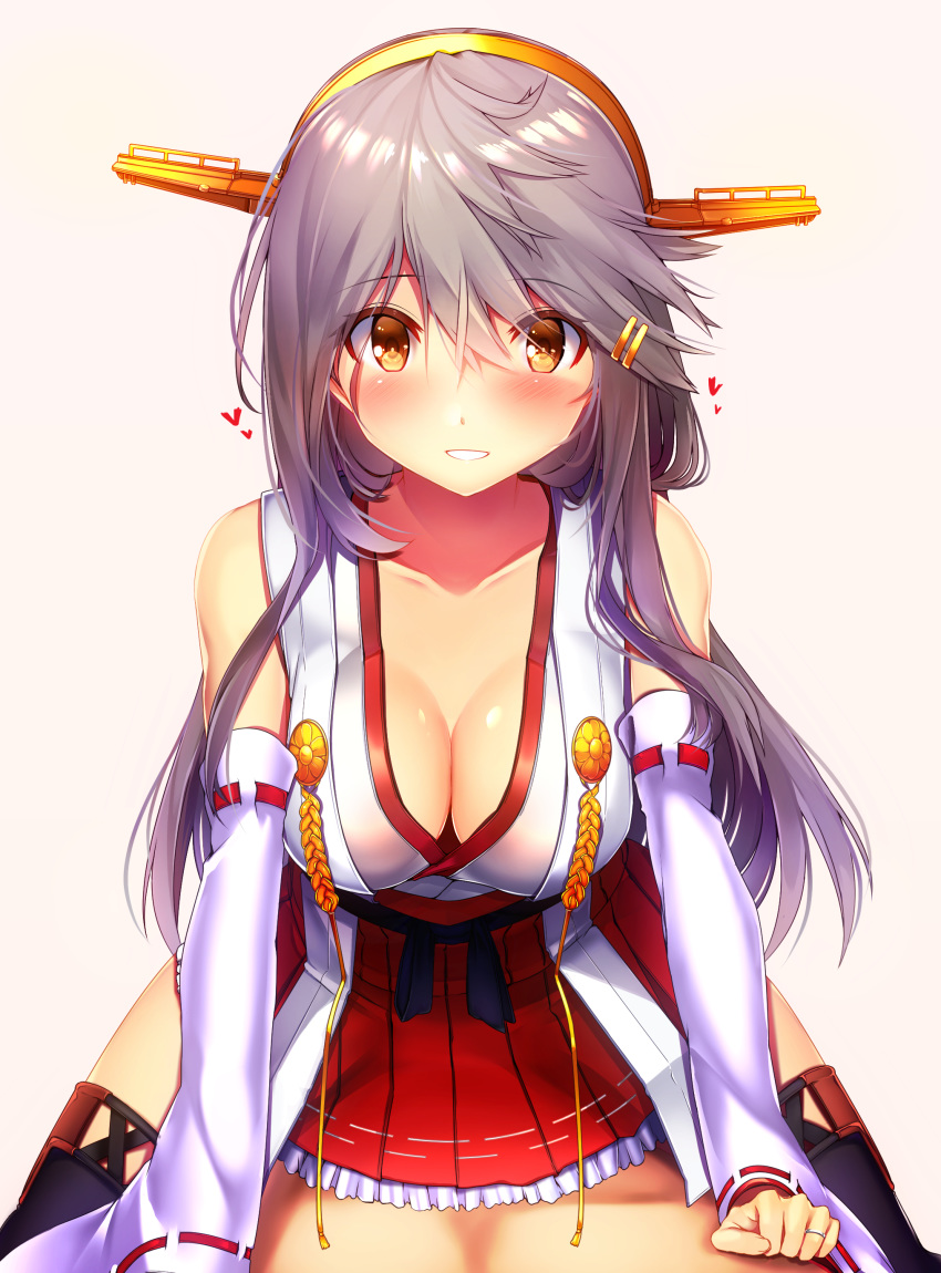 cleavage haruna_(kancolle) kantai_collection thighhighs tsukui_kachou