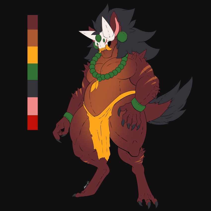 1:1 asian_mythology claws clothed clothing demon digitigrade east_asian_mythology eyeless hair hi_res horn hyakusozen invalid_tag japanese_mythology male mythology oni overweight red_skin solo thick_thighs undeadkitty13 yōkai