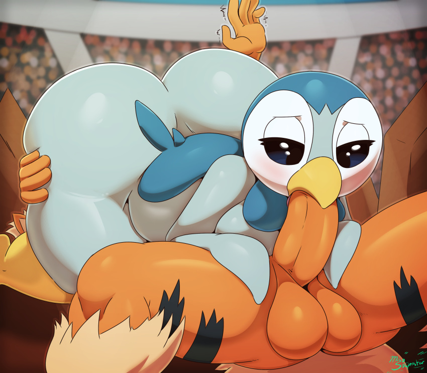 2019 69_position absurd_res anthro arcanine avian balls beak beakjob being_watched big_butt big_penis biped black_eyes black_fur black_sclera blue_skin breasts butt butt_grab crowd digital_drawing_(artwork) digital_media_(artwork) duo english_text erection eyelashes fellatio female female_focus fur group half-closed_eyes hand_on_butt hi_res huge_butt light_skin looking_at_another male male/female miso_souperstar multicolored_fur multicolored_skin nintendo non-mammal_breasts oral orange_balls orange_fur orange_penis pale_skin penile penis piplup pok&eacute;mon pok&eacute;mon_(species) pseudo_clothing public sex signature spread_legs spreading striped_fur stripes text thick_thighs video_games white_skin wide_hips yellow_beak yellow_skin