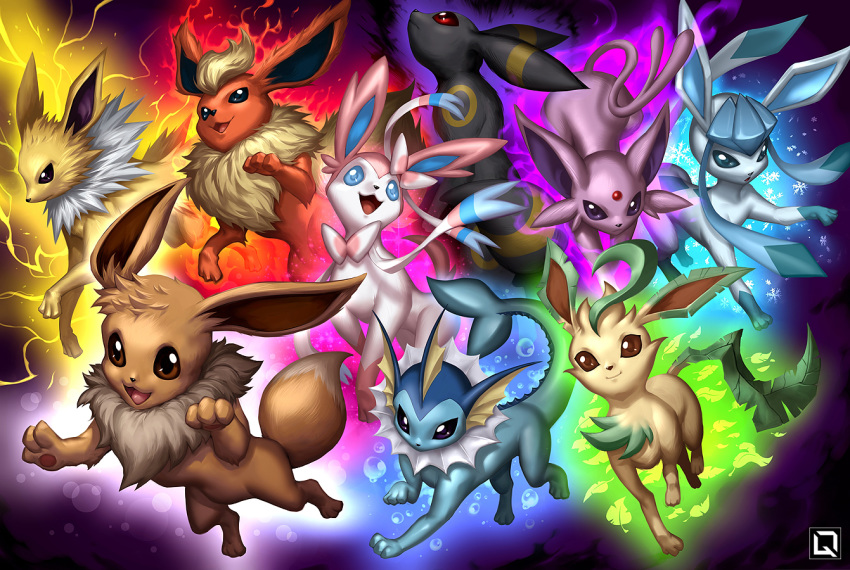 3_toes aura black_eyes black_fur blue_eyes blue_fur blue_scales bow_tie brown_eyes brown_fur bubble dipstick_tail ear_tuft eevee eeveelution espeon feral fire flareon forehead_gem full-length_portrait fur fur_markings glaceon group inner_ear_fluff jolteon leaf leafeon lightning looking_at_viewer looking_up markings multicolored_tail neck_tuft nintendo open_mouth orange_fur pok&eacute;mon pok&eacute;mon_(species) portrait purple_eyes purple_fur quirkilicious red_eyes scales smile snow sylveon toes tuft umbreon vaporeon video_games white_fur yellow_fur