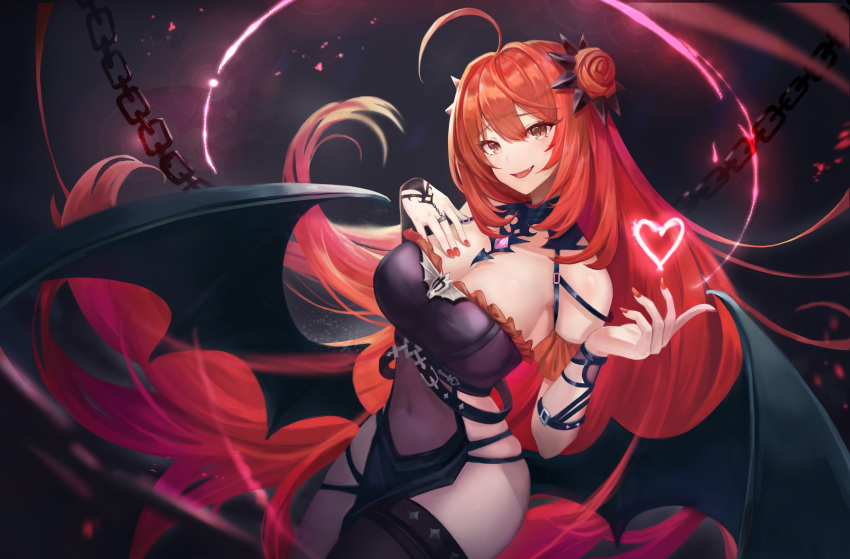 cleavage dress erze_(king's_raid) king's_raid see_through tagme thighhighs wings