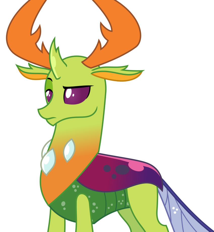 absurd_res antlers changeling eyebrows hi_res horn male my_little_pony purple_eyes raised_eyebrow sketchmcreations solo thorax_(mlp) vector