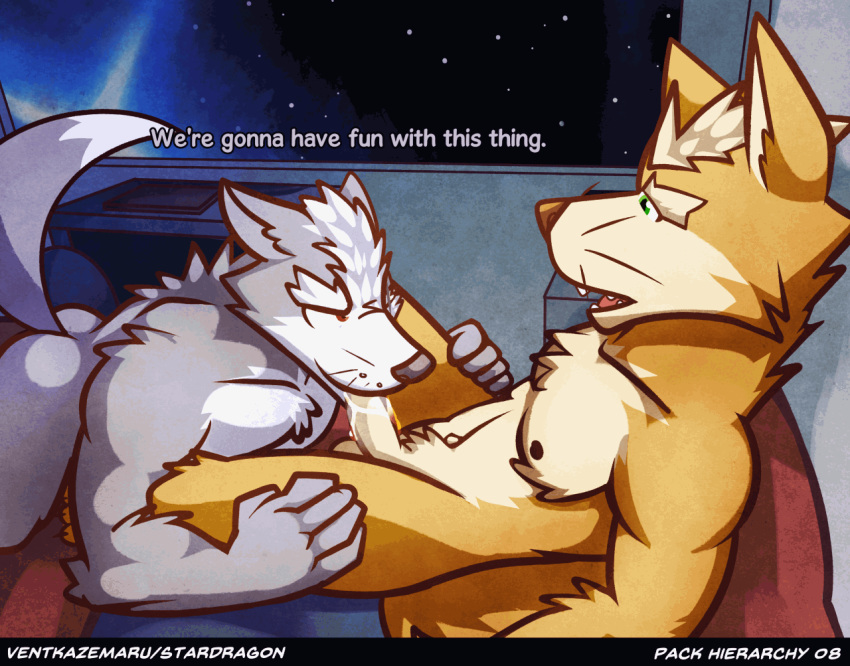 animated canid canine canis fellatio fox fox_mccloud male male/male mammal nintendo nom oral pack_hierarchy penile sex star_fox tailwag text ventkazemaru video_games whiskers wolf wolf_o'donnell