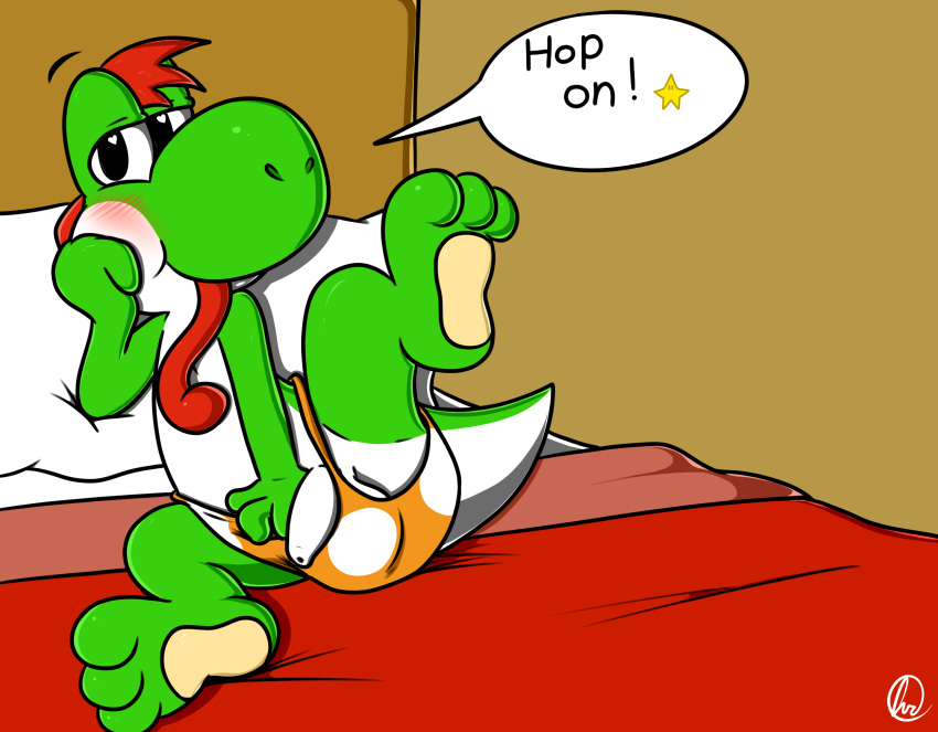 balls blush butt contimplatininspiratio dialogue digital_media_(artwork) dinosaur dinosuar flaccid hi_res male mario_bros nintendo nude paper_mario penis reptile scalie solo talking_to_viewer the_great_gonzales_jr ttyd uncut video_games yoshi