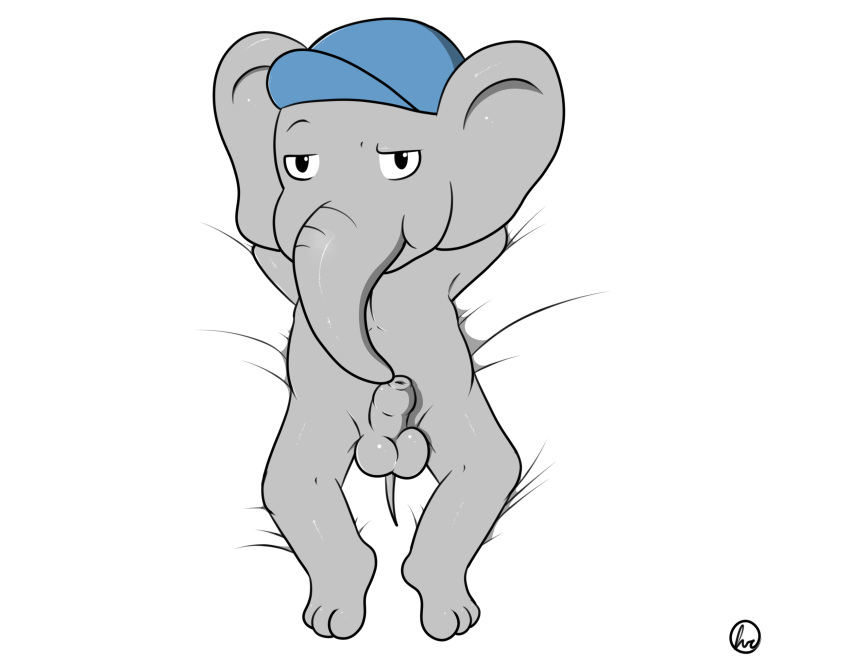 balls contimplatininspiratio dendy digital_media_(artwork) elephant elephantid hat male mammal nude penis proboscidean solo uncut video_games