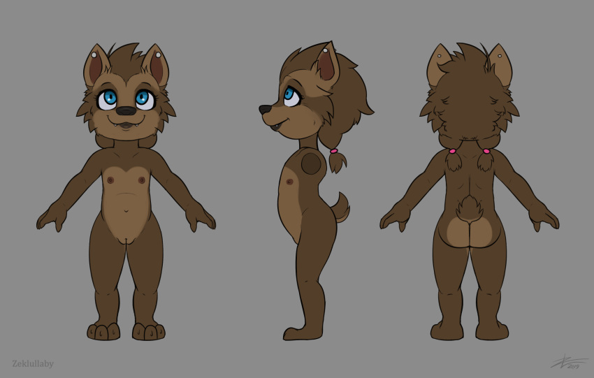 2019 anthro blue_eyes butt canid canine canis cub digital_media_(artwork) eyelashes female fur hair hi_res hotel_transylvania looking_at_viewer mammal model_sheet nipples nude pussy simple_background solo standing were werecanid werecanine werewolf winnie_werewolf_(hotel_transylvania) wolf young zekromlover