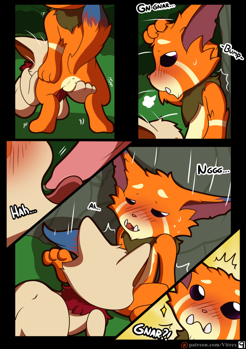 balls blush butt comic digital_media_(artwork) duo english_text erection fellatio fur gnar_(lol) hi_res league_of_legends licking_cock male male/male nude open_mouth oral penile penis riot_games sex teemo_(lol) text video_games vitrex yordle