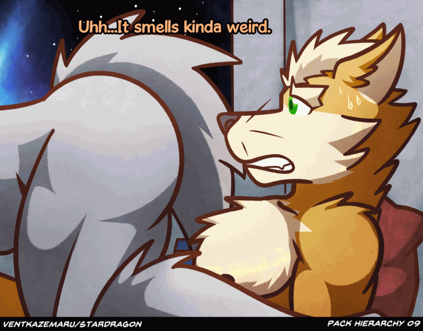 anal animated canid canine canis clothed clothing fox fox_mccloud male male/male mammal nintendo oral rimming sex star_fox text topless ventkazemaru video_games whiskers wolf wolf_o'donnell