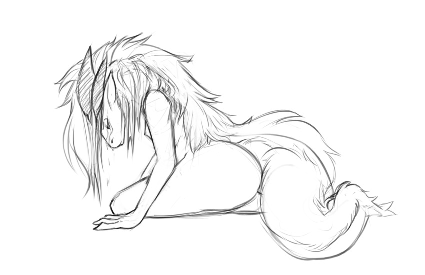 17:11 anthro breasts crying dragon female hair half-closed_eyes horn long_hair nipples nude sad simple_background sitting solo tears thick_thighs watsup white_background