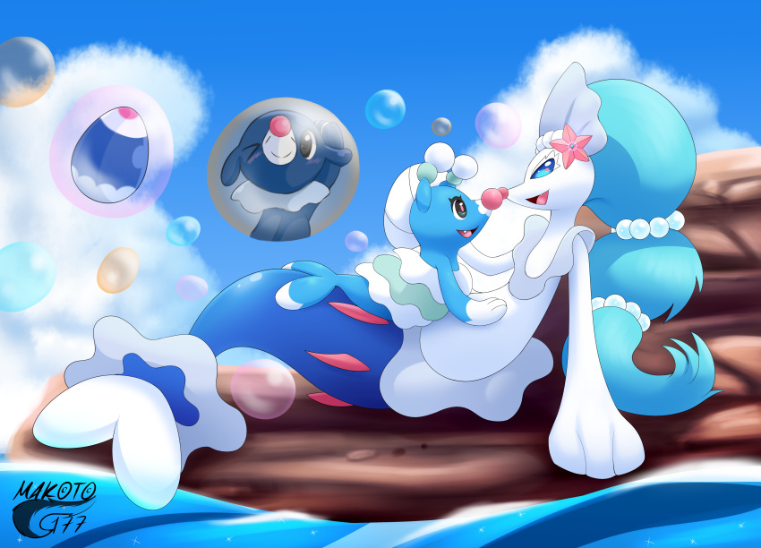 absurd_res asterozoan brionne bubble echinoderm egg evolutionary_family eye_contact feral hair hi_res level_difference looking_at_another makoto177 mammal marine nintendo open_mouth open_smile pinniped pok&eacute;mon pok&eacute;mon_(species) popplio primarina size_difference smile snout starfish starfish_(accessory) video_games water