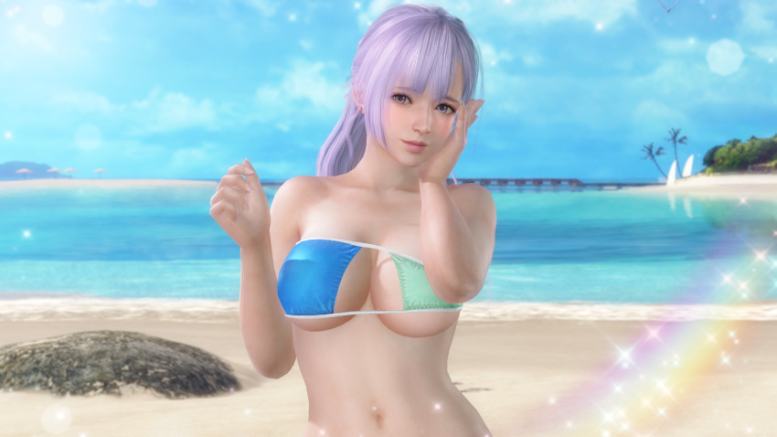 1girl 3d bikini breasts dead_or_alive dead_or_alive_extreme:_venus_vacation fiona_(doa) highres large_breasts long_hair navel swimsuit tagme underboob