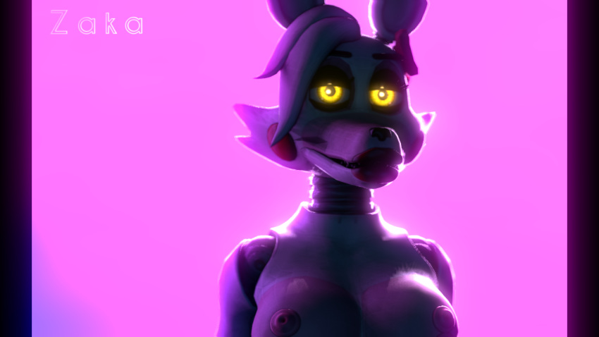 16:9 2019 3d_(artwork) animatronic anthro big_breasts breasts canid canine digital_media_(artwork) female five_nights_at_freddy's five_nights_at_freddy's_2 fox hair looking_at_viewer machine mammal mangle_(fnaf) nipples nude robot simple_background smile source_filmmaker video_games zaka