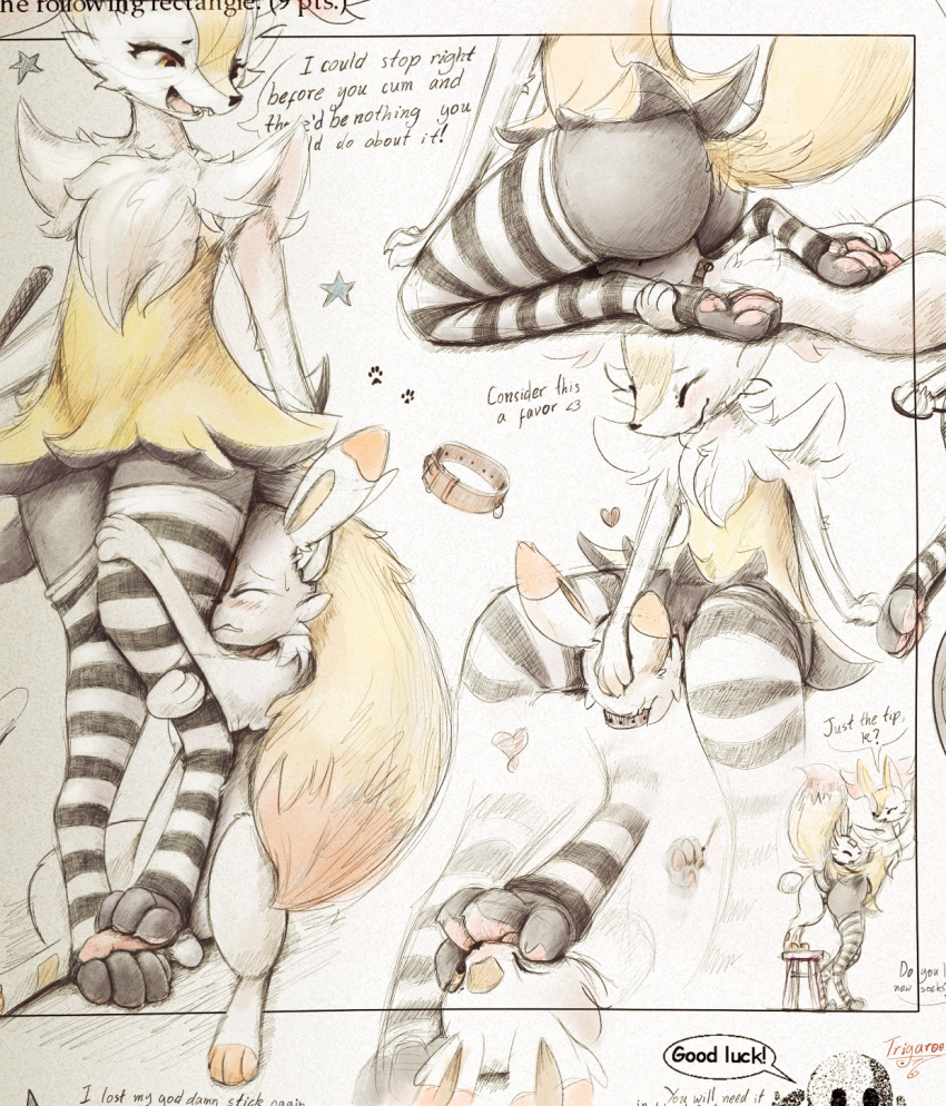 2019 4_toes anthro anthro_on_feral bestiality braixen chest_tuft clothing collar cunnilingus dialogue digitigrade domination doodles duo english_text eyes_closed facesitting female female_domination feral fluffy fluffy_tail foot_fetish foot_grab foot_lick footjob fur hi_res hugging_leg invalid_tag larger_female legwear licking male masturbation multicolored_socks nintendo oral orange_fur pattern_clothing pattern_legwear pawpads penetration pink_pawpads pok&eacute;mon pok&eacute;mon_(species) scorbunny sex size_difference smaller_male socks stockings stool striped_clothing striped_legwear striped_socks stripes submissive_male text thigh_highs toeless_socks toes tongue tongue_out trigaroo tuft two_tone_socks vaginal video_games white_fur yellow_fur