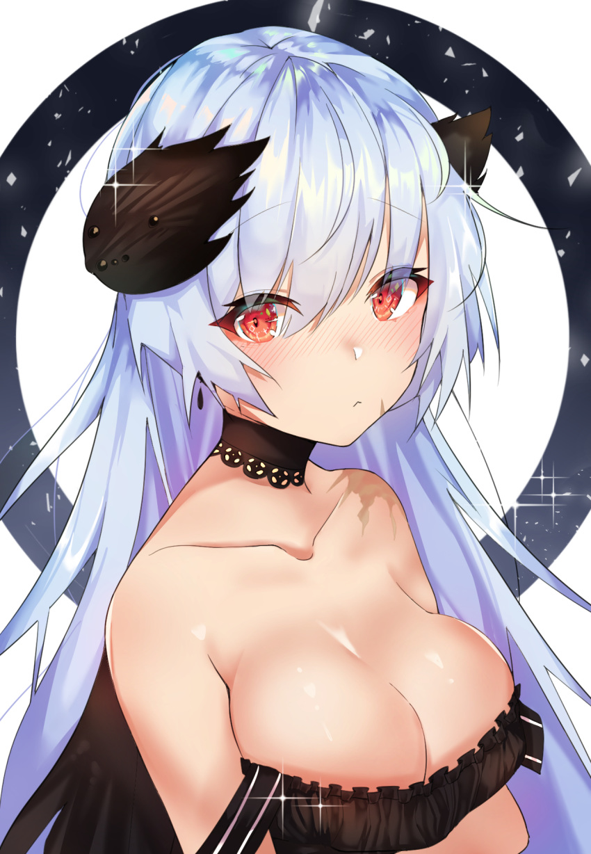 breast_hold cleavage girls_frontline meow_nyang no_bra thunder_(girls_frontline)