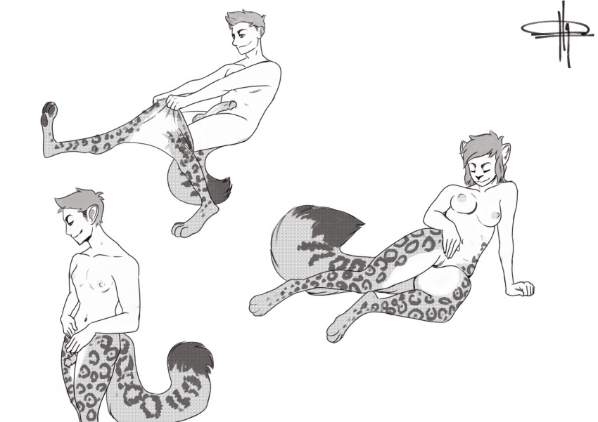 anthro balls breasts clothed clothing felid female fur gender_transformation greyscale hindpaw human legwear male mammal monochrome mtf_transformation multiple_images nipples nude pantherine pawpads paws penis pesimist pussy sequence small_breasts snow_leopard solo spots spotted_fur stockings suit_transformation topless transformation