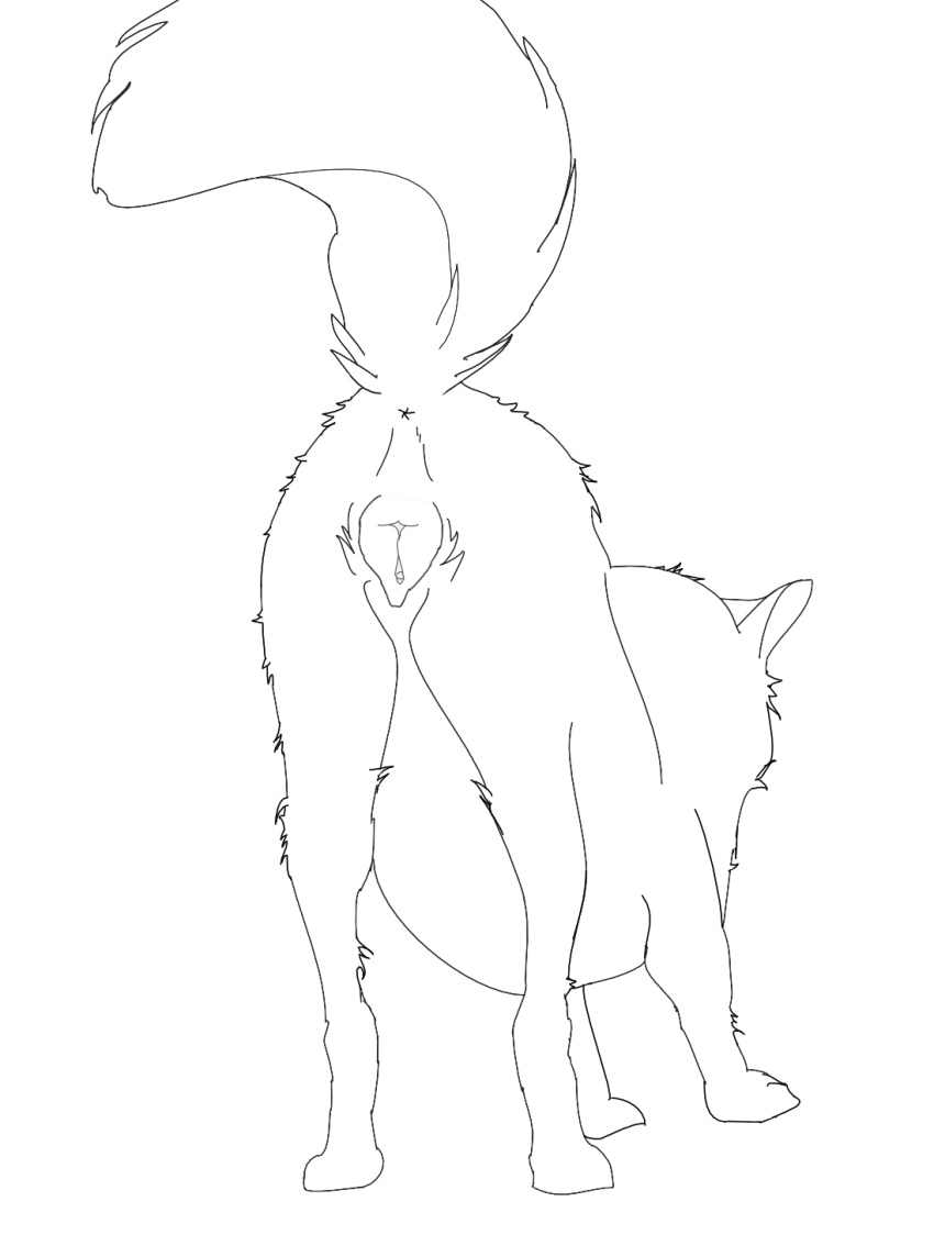 anatomically_correct animal_genitalia animal_pussy canid canine canine_pussy canis female feral flintanthro heat_(disambiguation) hi_res kami mammal presenting pussy wolf