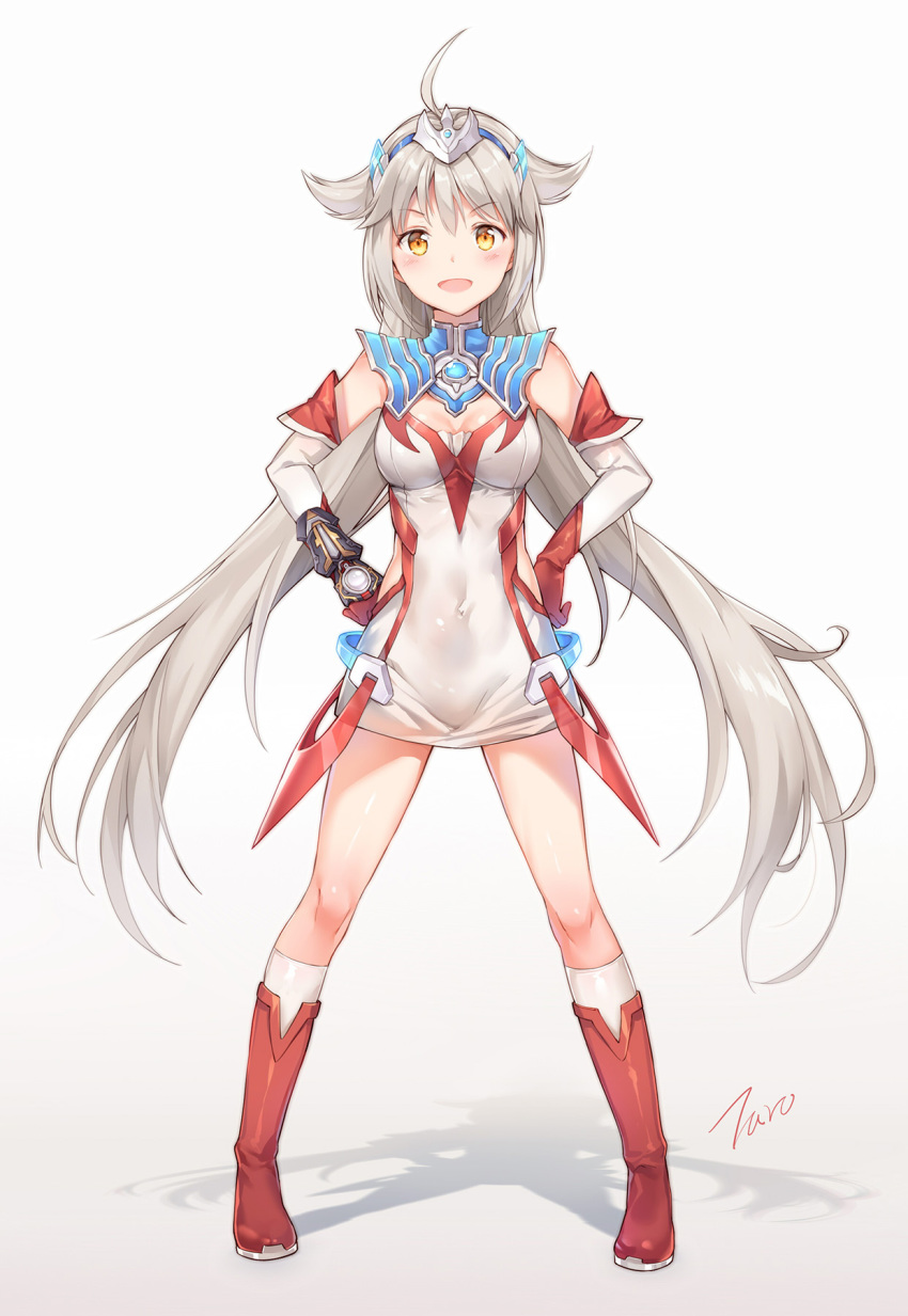 boots elbow_gloves gloves grey_hair highres taro_(ultrataro) thigh_boots thighhighs ultra_series ultraman_(1st_series) white_hair