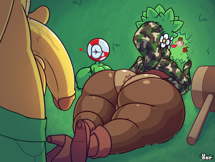 2019 balls big_butt big_lips boots breasts bush_(disambiguation) butt clothed clothing disguise female flora_fauna footwear grass hammer huge_butt humanoid humanoid_penis koopa_troopa legwear lips male mario mario_bros nintendo not_furry nude oaf panties pantyhose paper_mario penis piranha_plant plant plant_humanoid rear_view scalie shyguy smile spy_gal spy_guy thick_thighs tools underwear vein veiny_penis video_games wide_hips