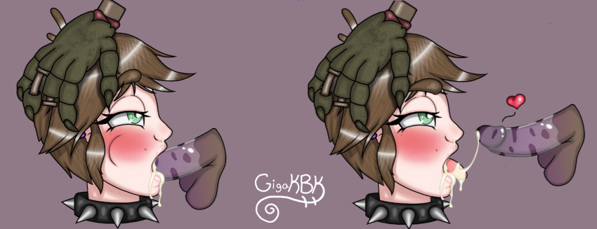 disembodied_penis duo fellatio female five_nights_at_freddy's hi_res human human_focus male mammal open_mouth oral penile penis sex simple_background solo_focus springtrap_(fnaf) video_games