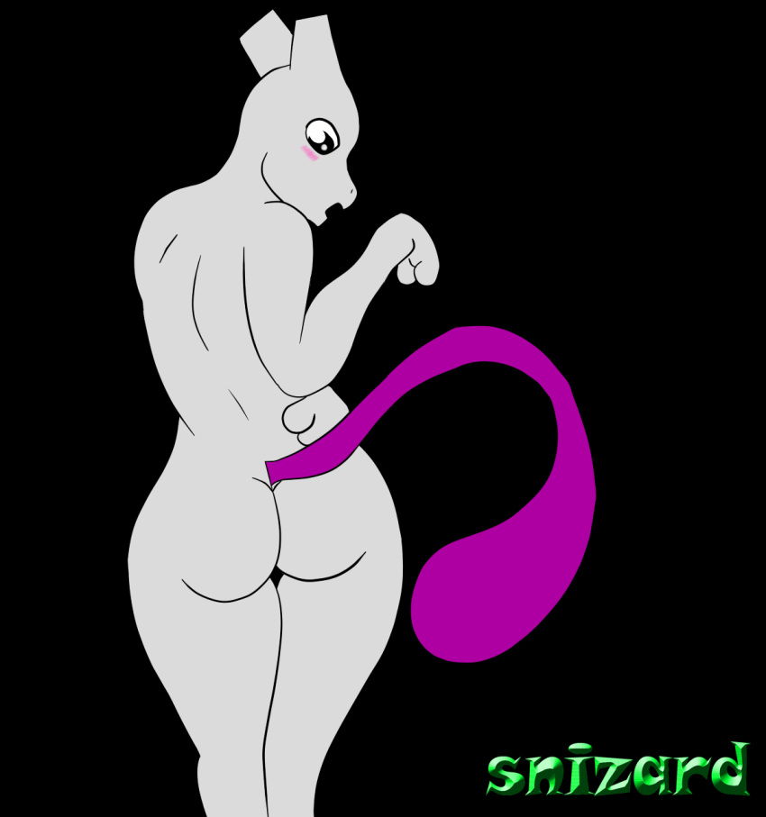 anthro butt female hi_res legendary_pok&eacute;mon mammal mewtwo nintendo nude pok&eacute;mon pok&eacute;mon_(species) snizard solo video_games