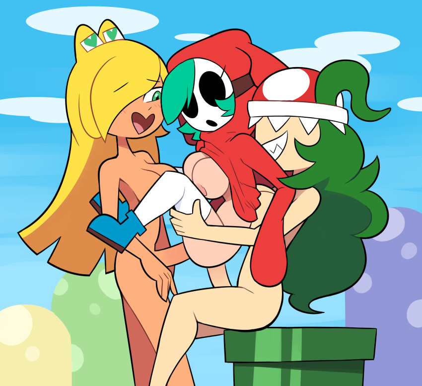 &lt;3 &lt;3_eyes absurd_res alternate_species anal anal_penetration blonde_hair blush boots breasts clothing dickgirl dickgirl/female female flora_fauna footwear green_eyes green_hair group group_sex hair hi_res human humanized humanoid humanoidized intersex intersex/female koopa legwear mammal mario_bros miscon nintendo not_furry nude open_mouth penetration penis pipe piranha_plant plant scalie sex shyguy sitting stockings tan_skin threesome vaginal vaginal_penetration video_games