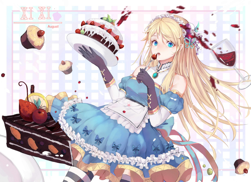 alice alice_in_wonderland caoxi_jun maid thighhighs