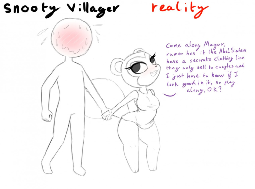 animal_crossing anthro bit-small blush breasts dialogue faceless_male human male mammal nintendo pecan_(animal_crossing) rodent sciurid video_games
