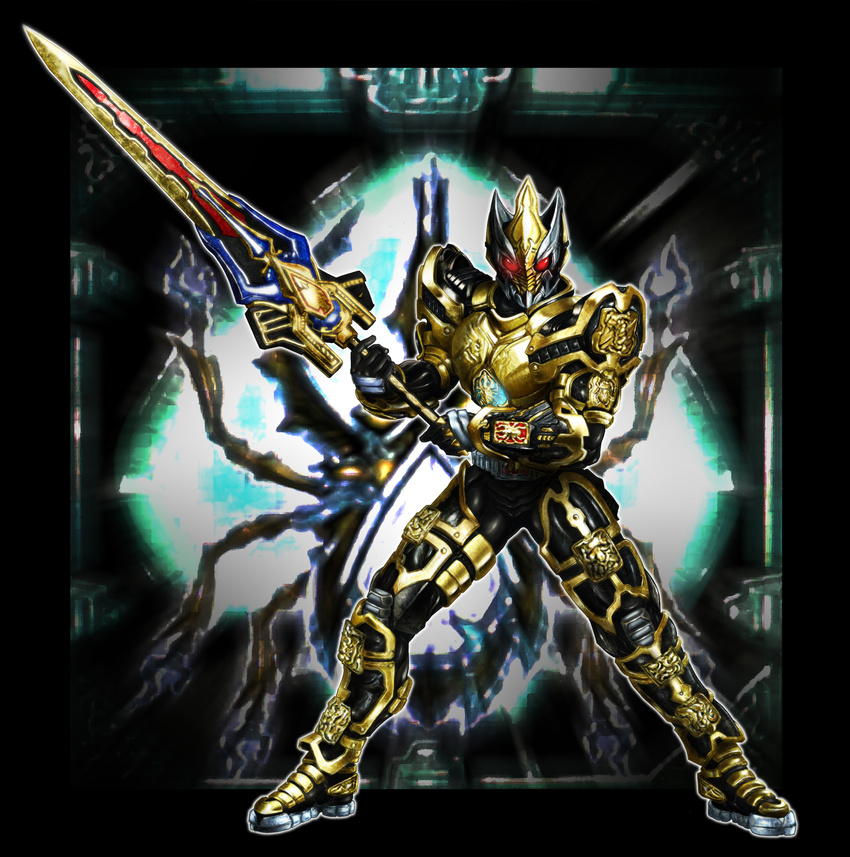 highres kamen_rider kamen_rider_blade kamen_rider_blade_(series) male_focus md5_mismatch solo sword torakyon weapon