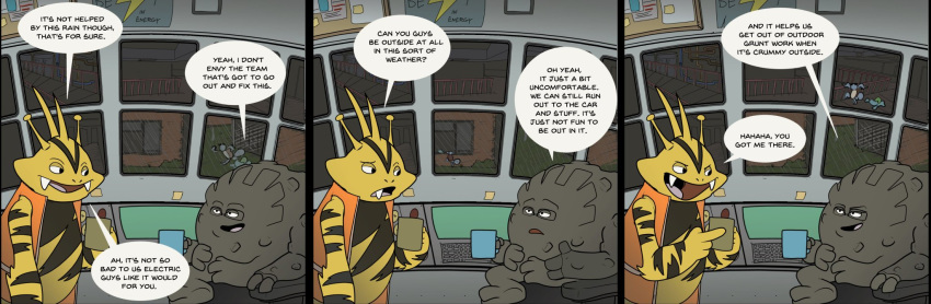 bulbasaur comic dialogue electabuzz graveler hi_res lil_char_and_the_gang nekoama nintendo pok&eacute;mon pok&eacute;mon_(species) speech_bubble squirtle video_games