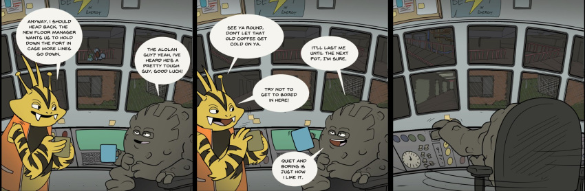 bulbasaur comic dialogue electabuzz graveler hi_res lil_char_and_the_gang nekoama nintendo pok&eacute;mon pok&eacute;mon_(species) speech_bubble squirtle video_games