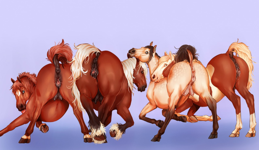 epona_(tloz) equid equine eris_(marefurryfan) female femrain feral group horse looking_at_viewer mammal nintendo piippujalka pussy pussy_juice rain_(spirit) rainstorm simple_background smile take_your_pick the_legend_of_zelda tongue tongue_out video_games