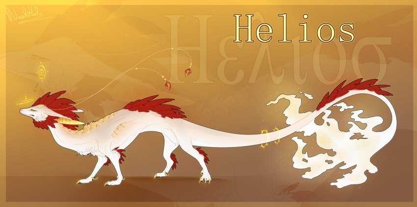2019 claws digital_media_(artwork) dragon feathers feral fur model_sheet nashiholy red_feathers solo standing white_fur