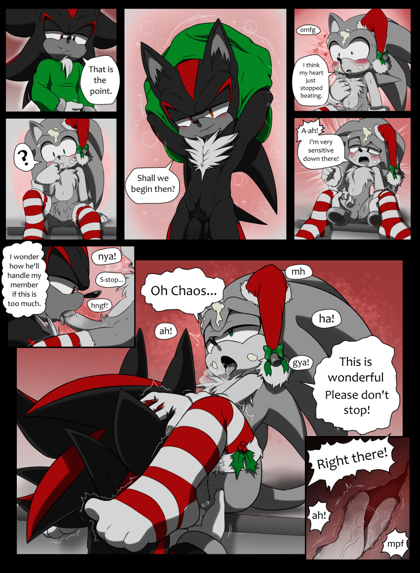 anal anal_fingering anthro balls blush christmas clothing duo eulipotyphlan fingering handjob hat headgear headwear hedgehog holidays legwear male male/male mammal nowykowski7 oral penile penis pubes santa_hat sex shadow_the_hedgehog socks sonic_(series) sonic_the_hedgehog sweat sweater thigh_highs topwear undressing winter