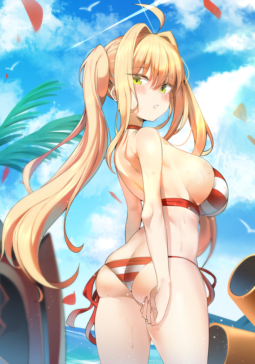 bikini fate/grand_order pring654 saber_extra swimsuits