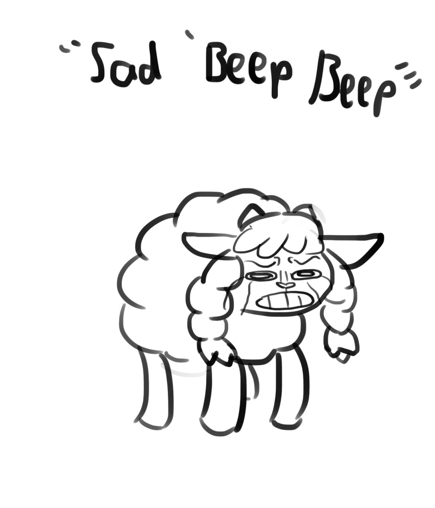 2019 beep_beep_i'm_a_sheep bovid caprine crying feral humor mammal meme nintendo parody pok&eacute;mon pok&eacute;mon_(species) skribbleydoo solo tears text video_games white_wool wooloo