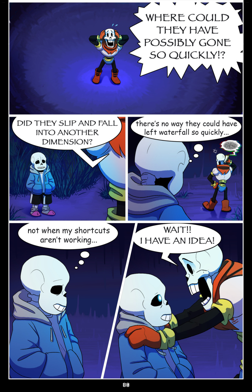 absolutedream animated_skeleton bone comic dialogue duo english_text hi_res humanoid male not_furry papyrus_(undertale) phone sans_(undertale) skeleton text undead undertale video_games