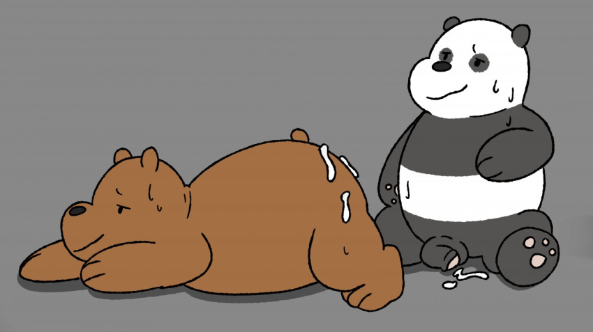 after_sex brown_bear cartoon_network cum duo giant_panda grizzly_(wbb) grizzly_bear male male/male mammal panda_(wbb) peachy-pudding penis ursid ursine we_bare_bears